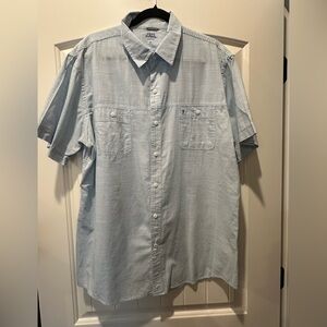 Izod Men’s Light Blue Casual Button Down Shirt